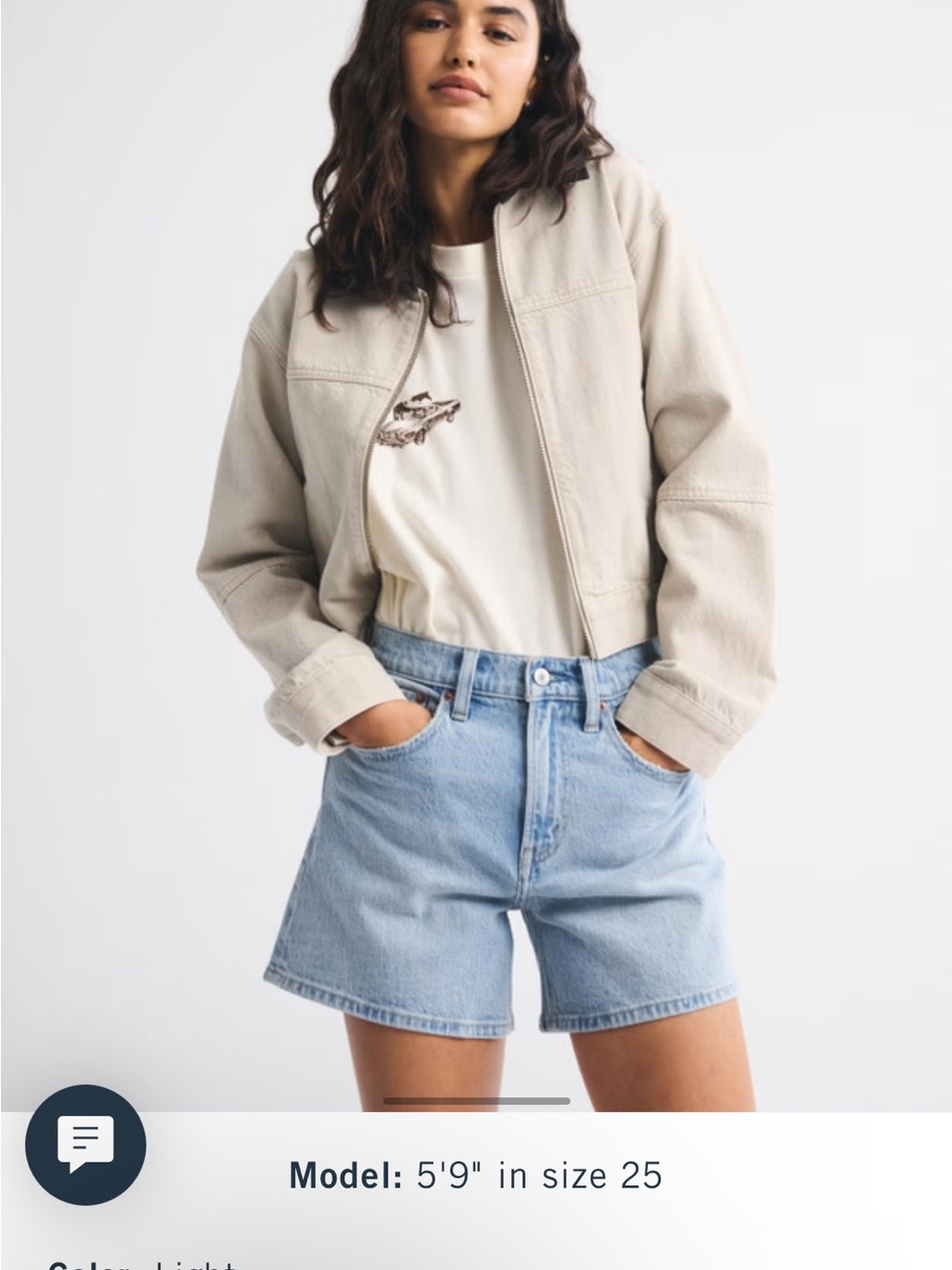 Abercrombie & Fitch Light Blue High-Rise Denim Jean Shorts